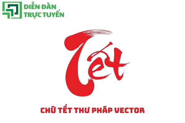 Mẫu chữ Tết thư pháp vector