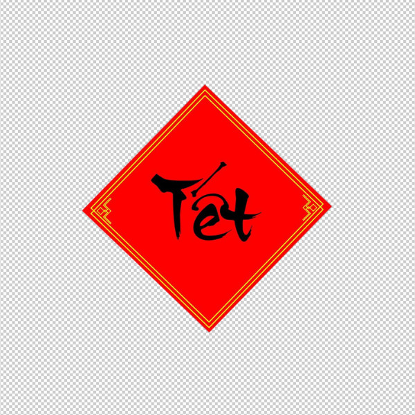 Thư pháp vector chữ đen nền đỏ tách nền chất lượng cao