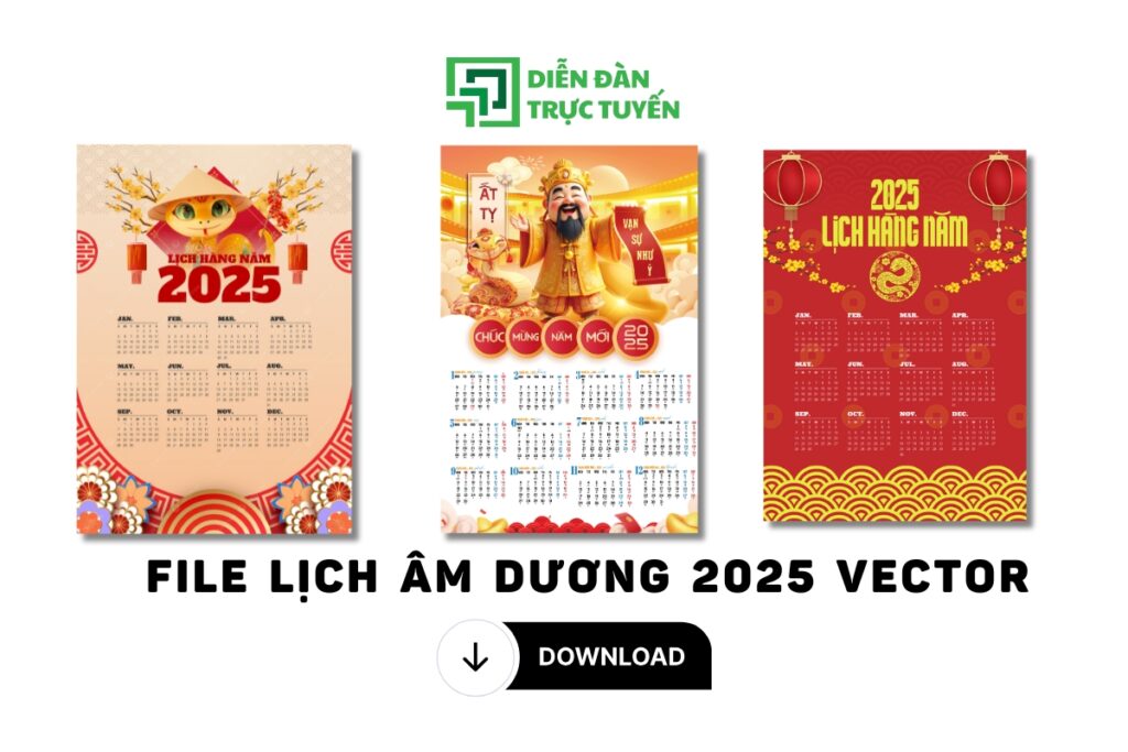 Ảnh đại diện File Lịch Âm Dương 2025 Vector