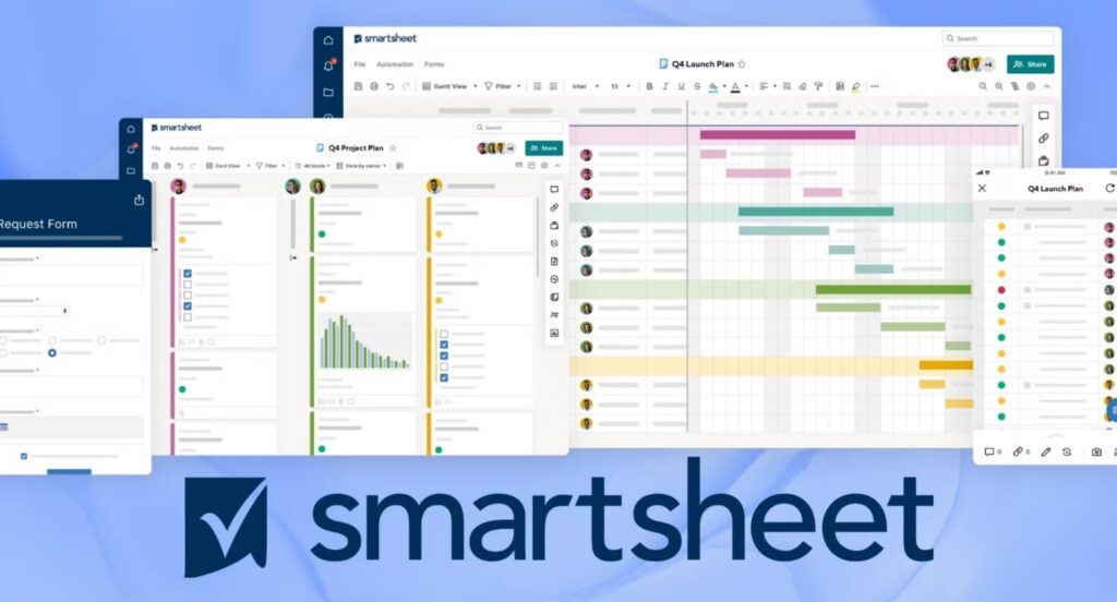 Giao diện của Phần mềm quản lý dự án và KPI - Smartsheet