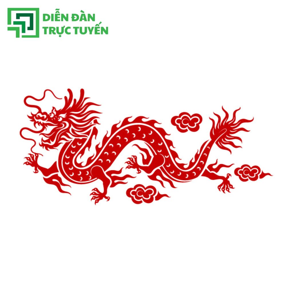 Mẫu rồng 2D đỏ năm mới