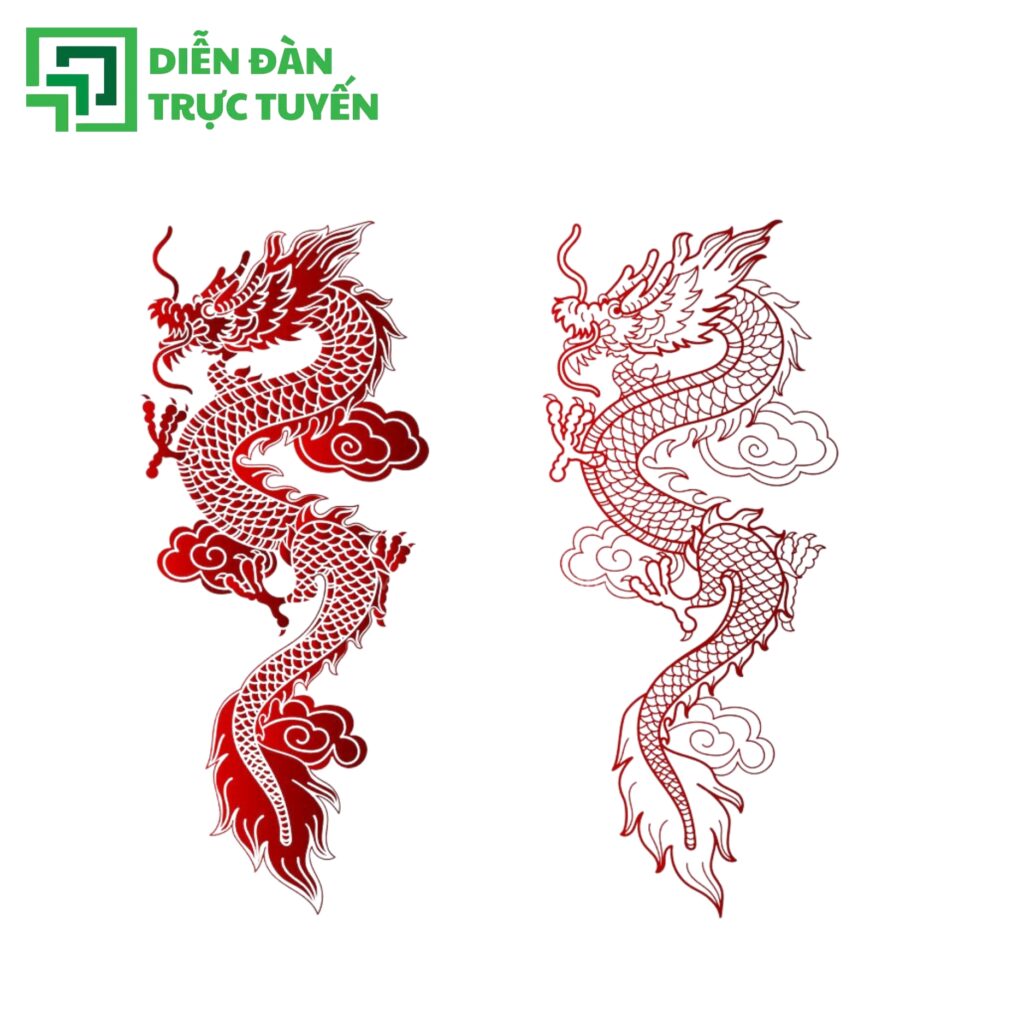 Ảnh Rồng Uốn Lượn Trang Trí Tết