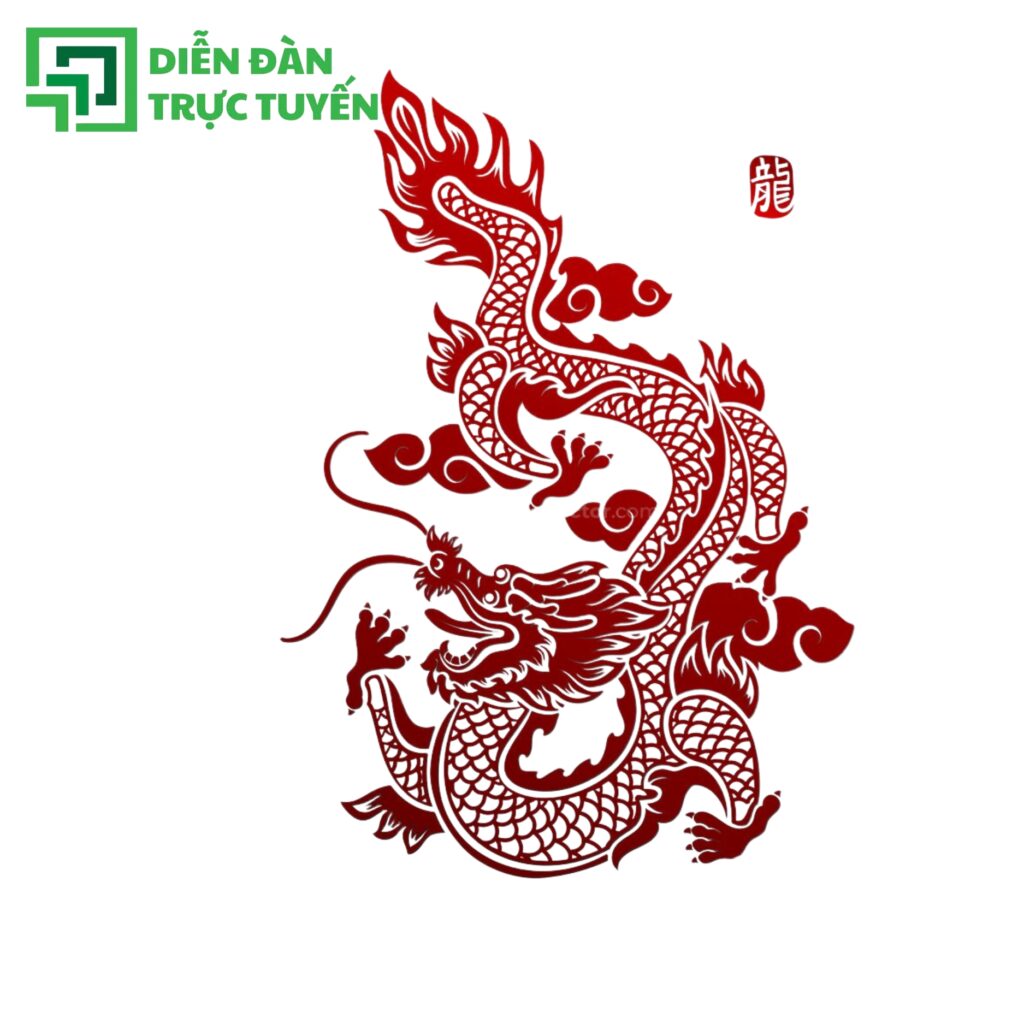 Mẫu hình rồng vector nghệ thuật cực nét