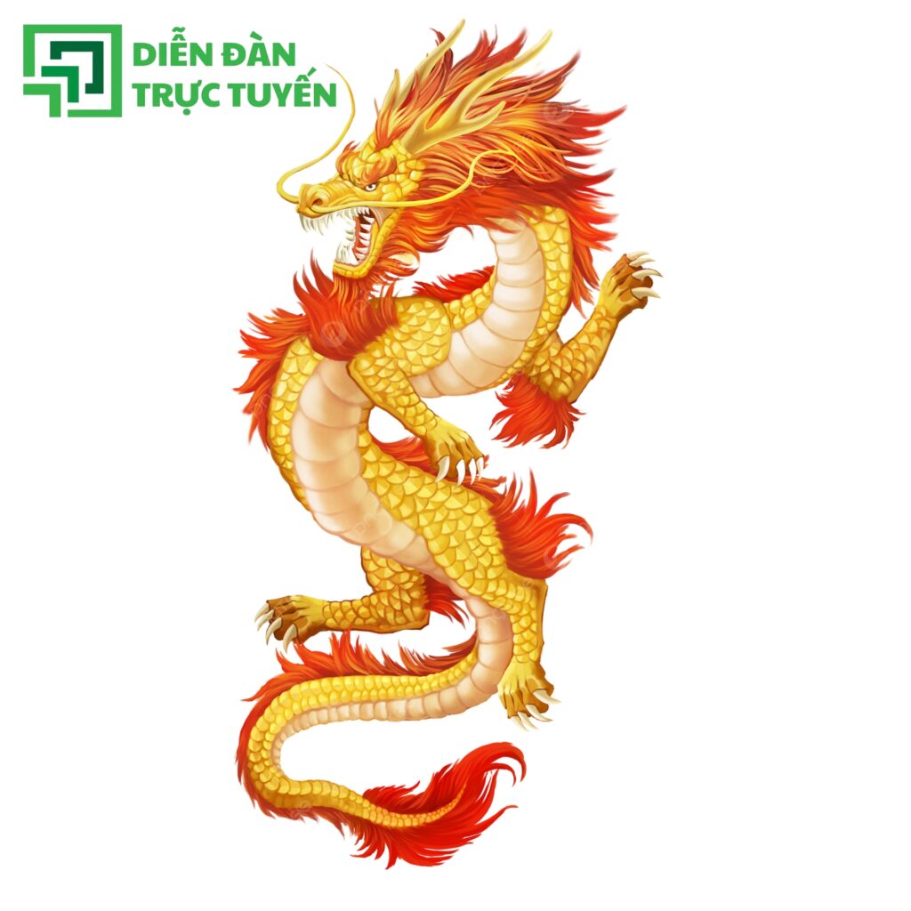 Mẫu Rồng Vàng Châu Á Vector