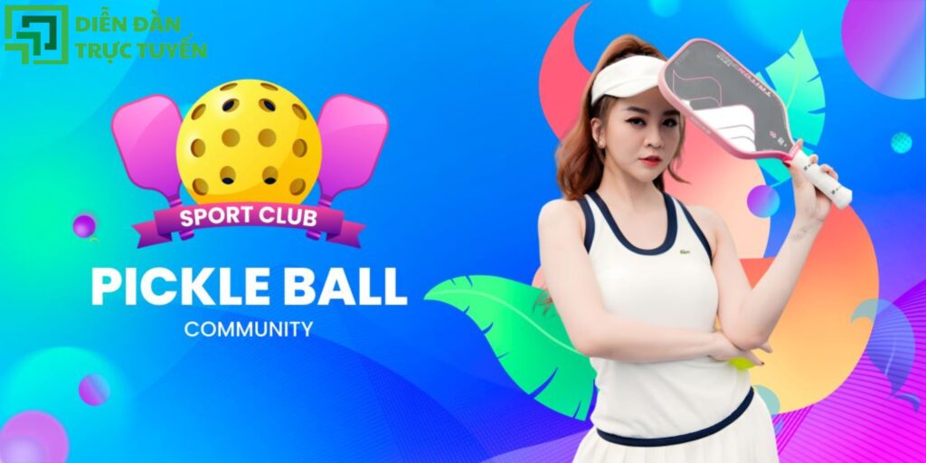 Mẫu Banner Pickleball Năng Động Vector