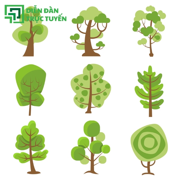 Mẫu Bộ Sưu Tập Cây Vector Độc Đáo