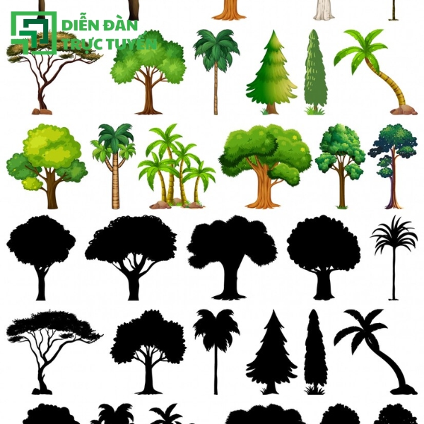 Mẫu Ảnh Cây Vector Đa Dạng Các Loại