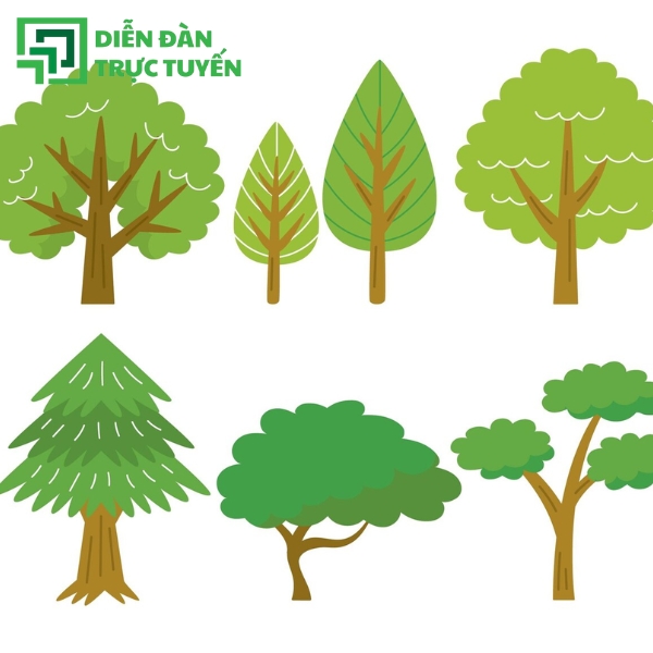 Mẫu Cây Xanh Dễ Thương Vector