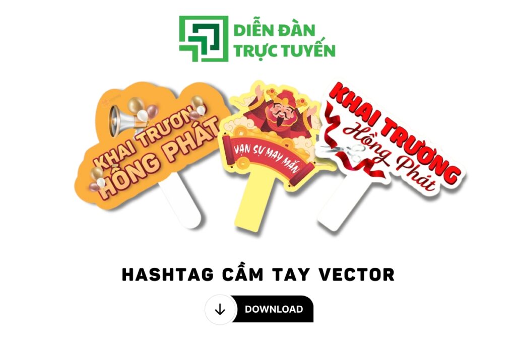 Miễn Phí Tải Trọn Bộ File 50+ Mẫu Hashtag Cầm Tay Vector - PDS, CRD, PNG
