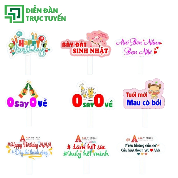 Mẫu Hashtag Cầm Tay Sinh Nhật Vector