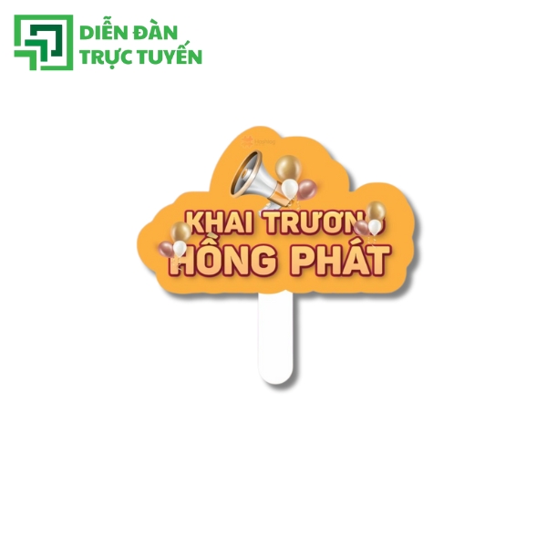 Mẫu Hashtag Khai Trương Màu Vàng Cầm Tay Vector