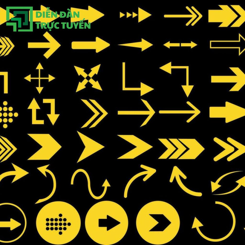 Bộ sưu tập mũi tên 1 chiều, 2 chiều vector