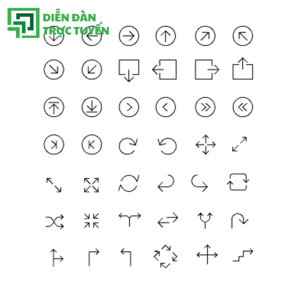 Biểu tượng mũi tên vector 