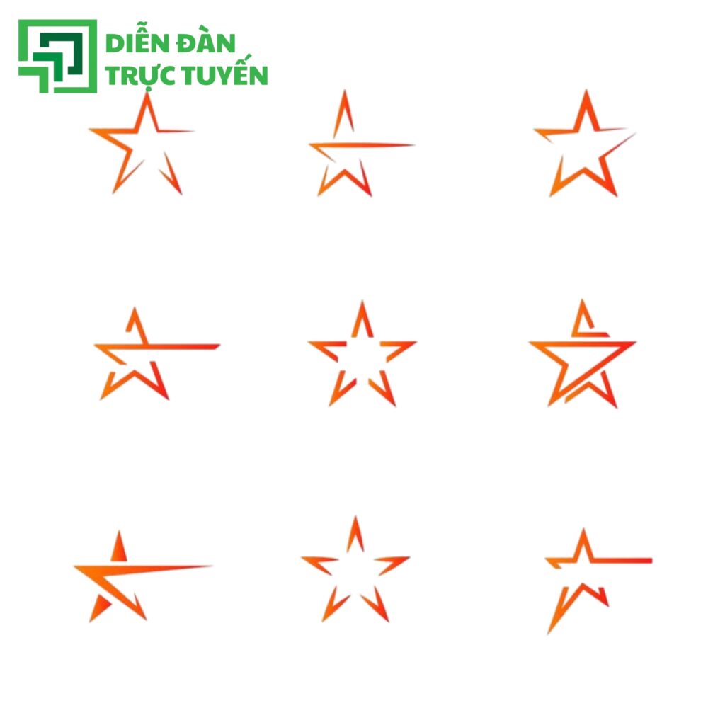 Mẫu Logo Ngôi Sao Đẹp Vector 