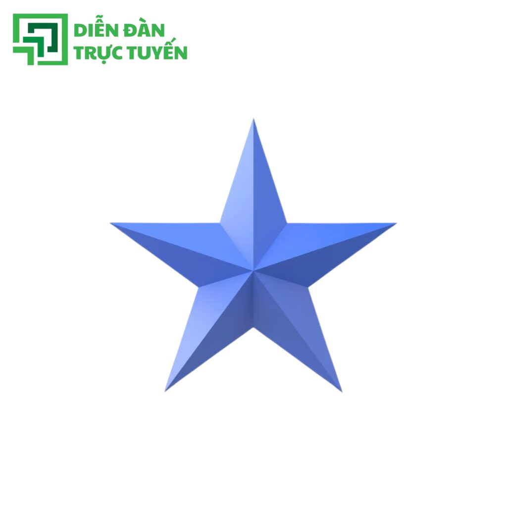 Mẫu Ngôi Sao 5 Cánh Màu Xanh Dương 