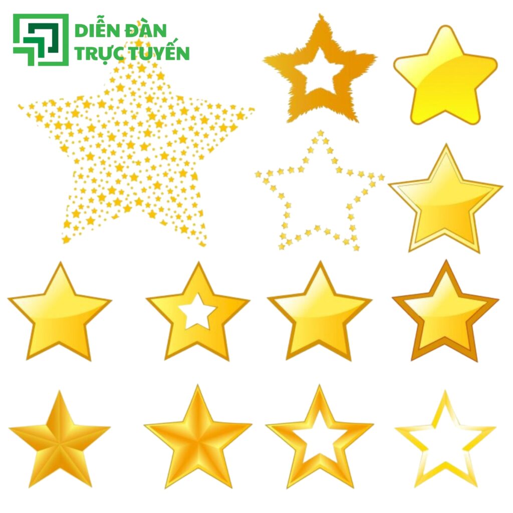 Mẫu Hình Ngôi Sao Vàng Vector File PNG
