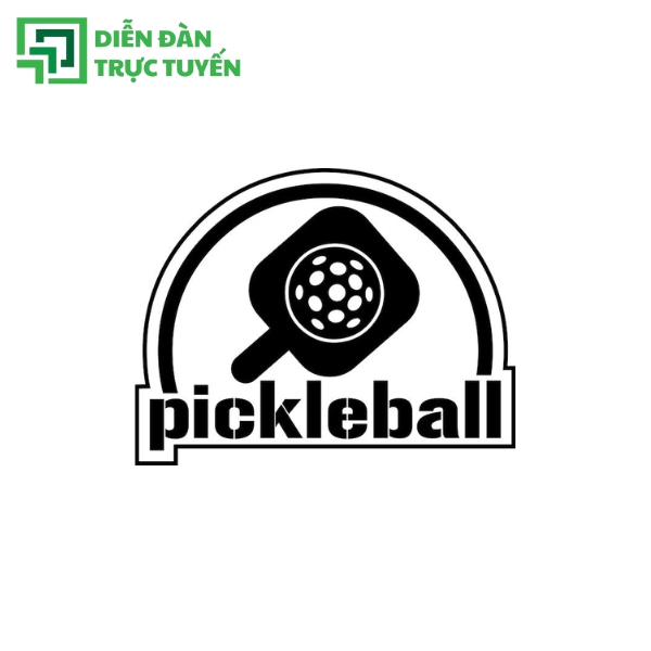 Mẫu Pickleball Logo Trắng Đen Vector Đẹp File PNG