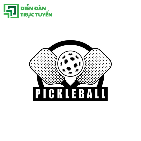 Mẫu Vector Pickleball Trắng Đen