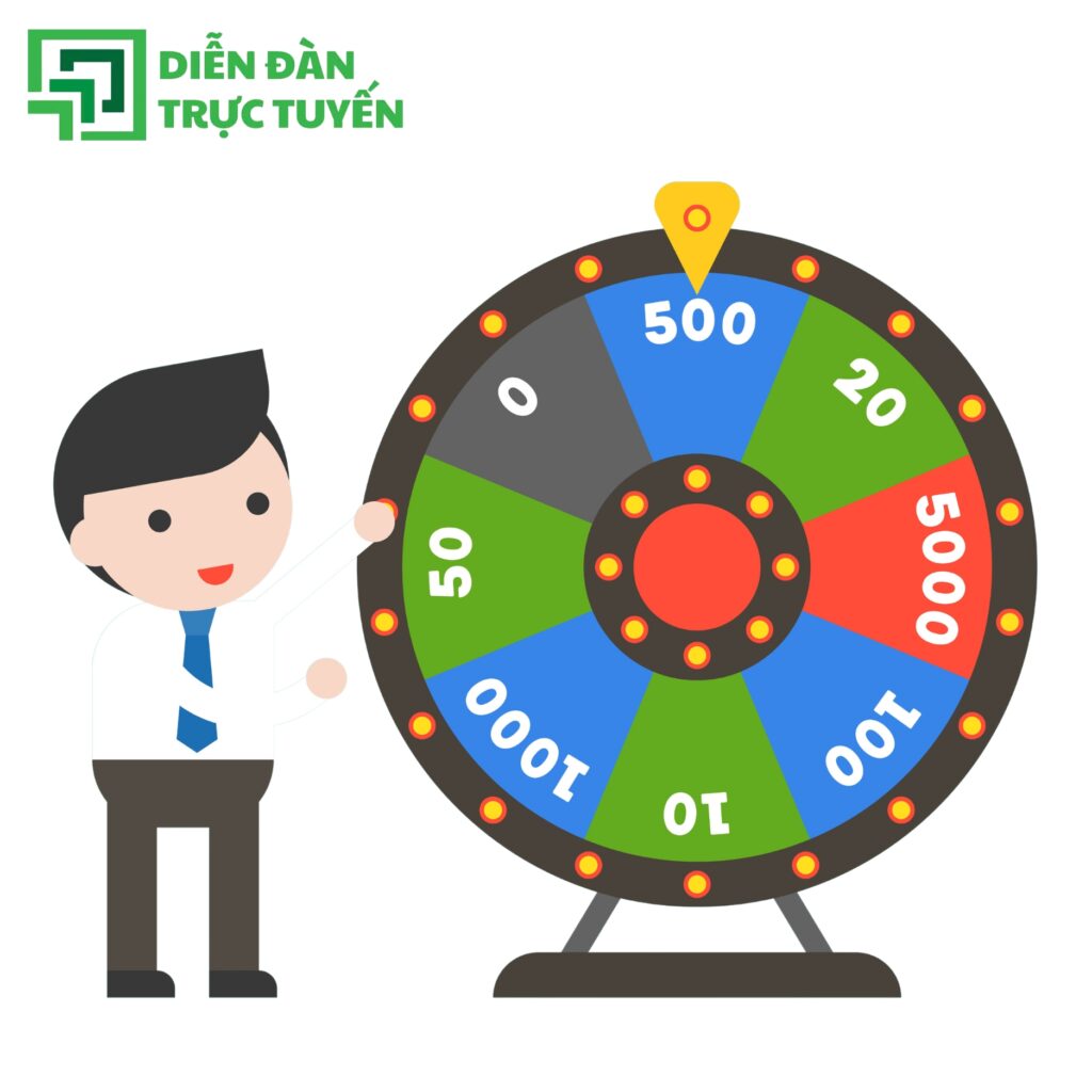 Mẫu Ảnh Vector Người Xoay Vòng Quay May Mắn