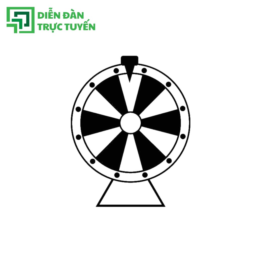 Mẫu Vòng Quay May Mắn Trắng Đen Vector