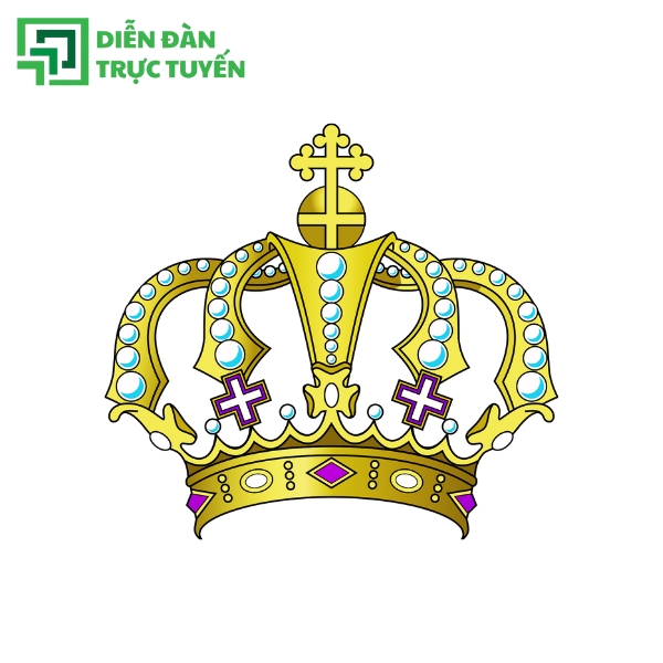 Mẫu Vương Miện Vàng Đẹp Vector