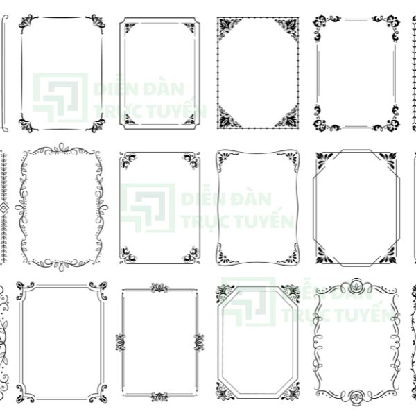 Mẫu Khung Viền Vector Cổ Điển