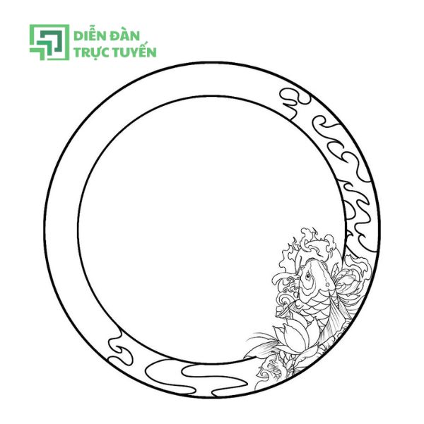 Mẫu Khung Viền Vector Tròn Hình Cá Chép
