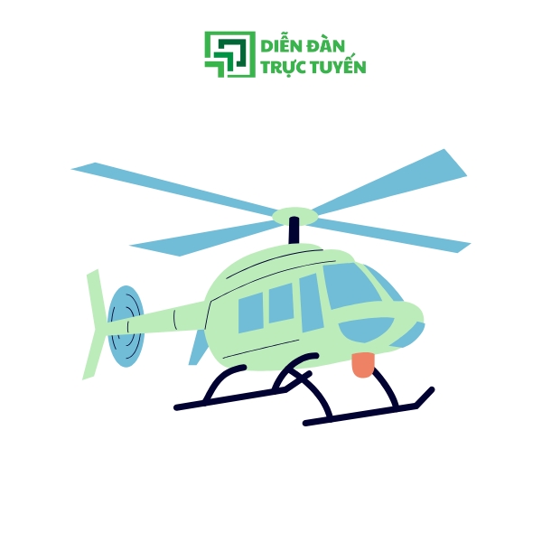 Mẫu Vector Máy Bay Trực Thăng Màu Xanh