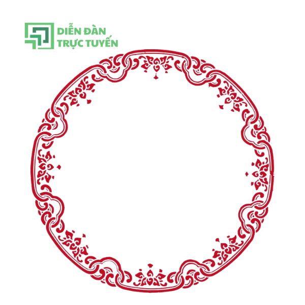 Mẫu Khung Viền Tròn Vector Màu Đỏ