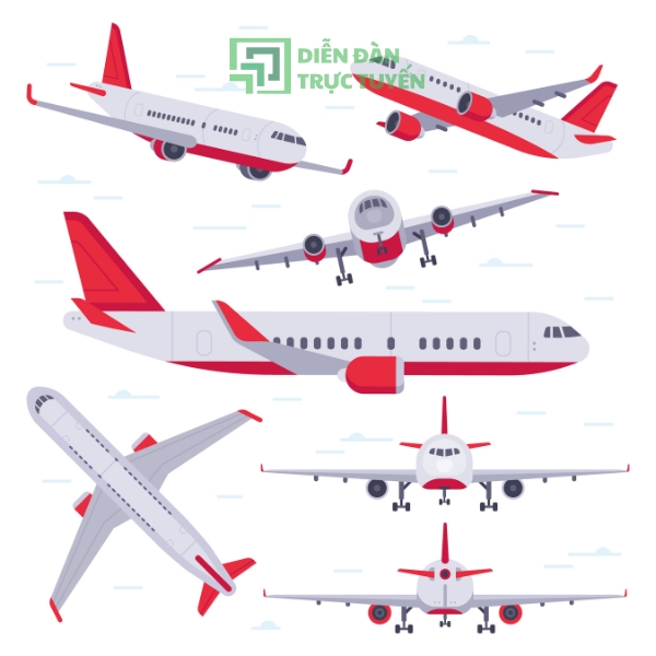 Mẫu Máy Bay Vector Đang Bay Trên Cao