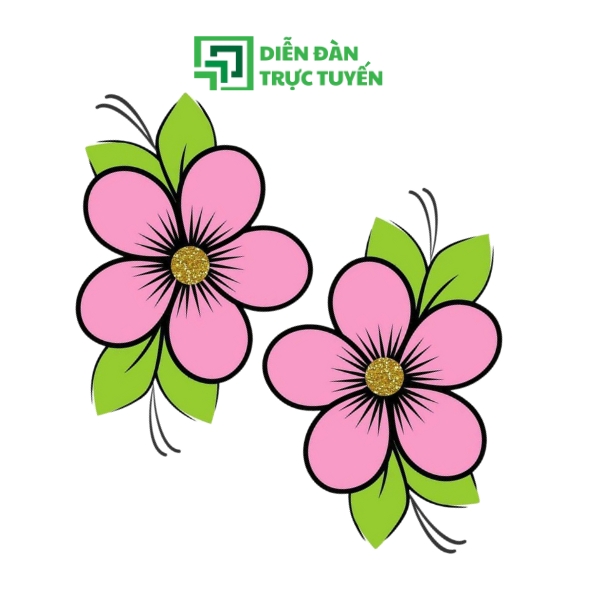 Mẫu Bông Hoa 5 Cánh Vector Màu Hồng