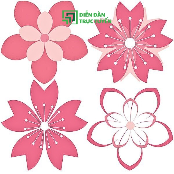 Mẫu Bông Hoa 5 Cánh Vector Sáng Tạo