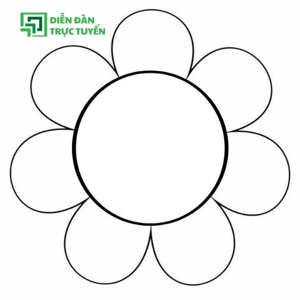 Mẫu Bông Hoa 5 Cánh Vector Trắng Đen