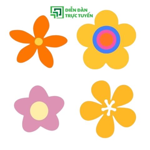 Mẫu Bông Hoa 5 Cánh Vector Nhiều Loại