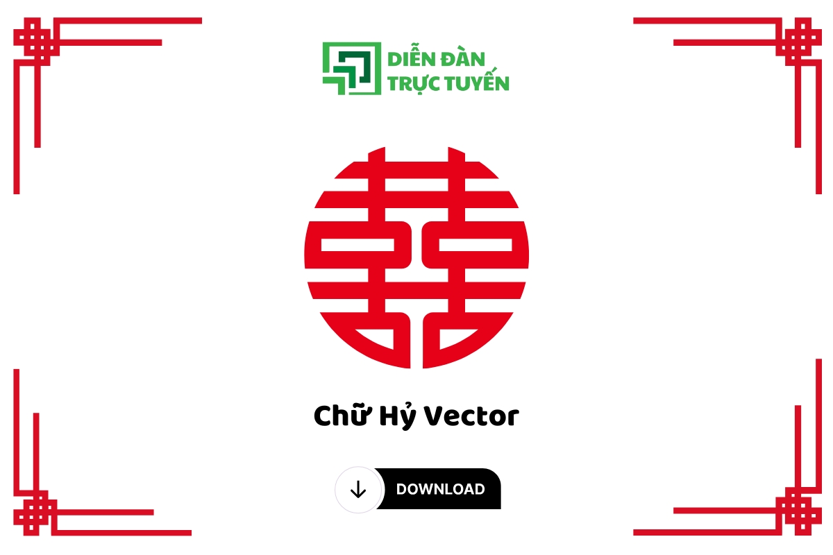 Tải Ngay 45+ Mẫu Chữ Hỷ Vector Trang Trí Tiệc Cực Đẹp
