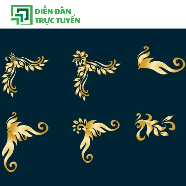 Hoa Văn Góc Vector Hoa Lá Mềm Mại