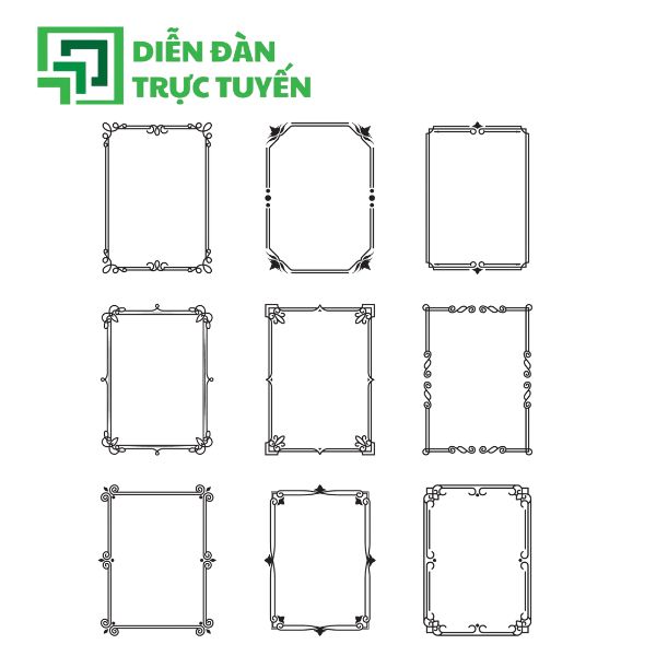 Mẫu Bìa Khung Viền Vector Cầu Kì