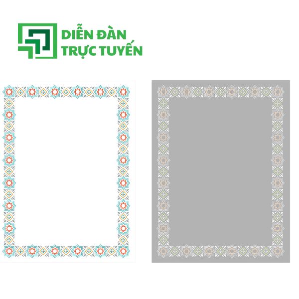 Mẫu Khung Viền Vector Giấy Chứng Nhận Sắc Màu
