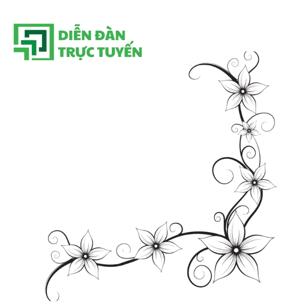 Mẫu Hoa Khung Viên Vector Tinh Tế