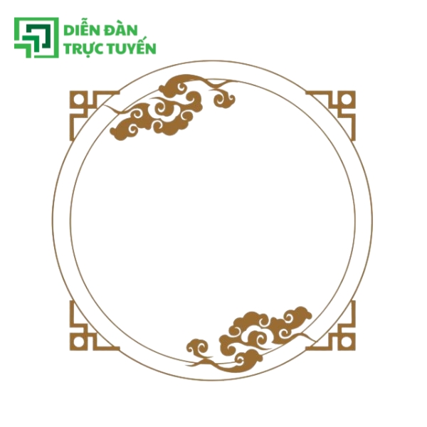 Mẫu Khung Viền Tròn Vector Với Hoạ Tiết Đám Mây