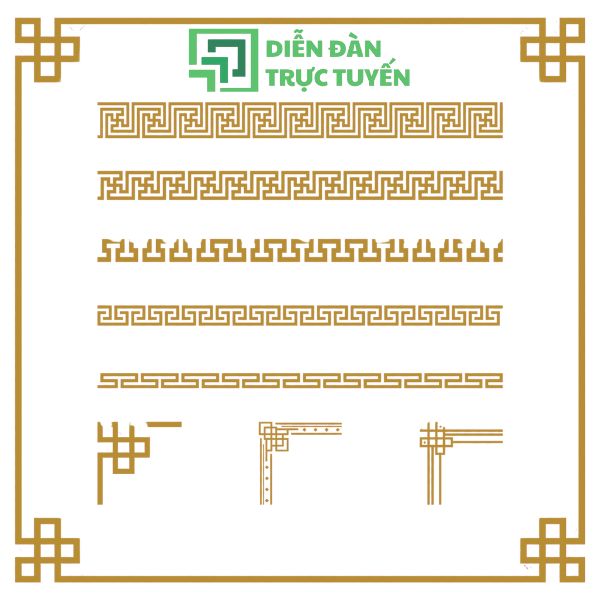 Khung Viền Vector Hoa Văn Họa Tiết Phong Cách Vintag