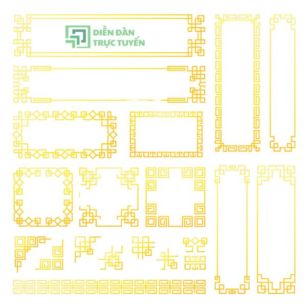 Mẫu Khung Viền Vector Hoa Văn Cổ Điển