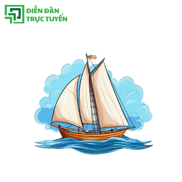 Sóng Biển Vector và Du Thuyền 