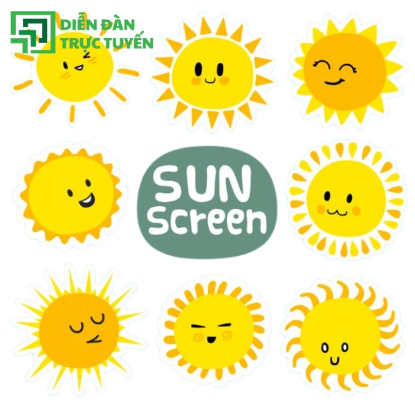 Mẫu Mặt Trời Vector cute