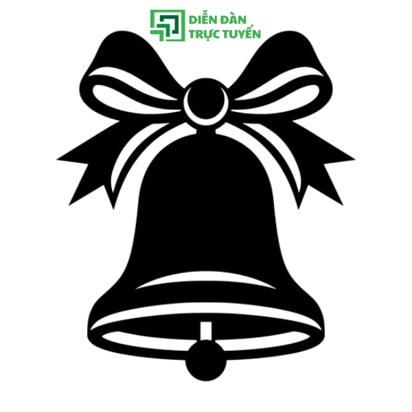 Chuông Noel Trắng Đen Kèm Ruy Băng và Nơ