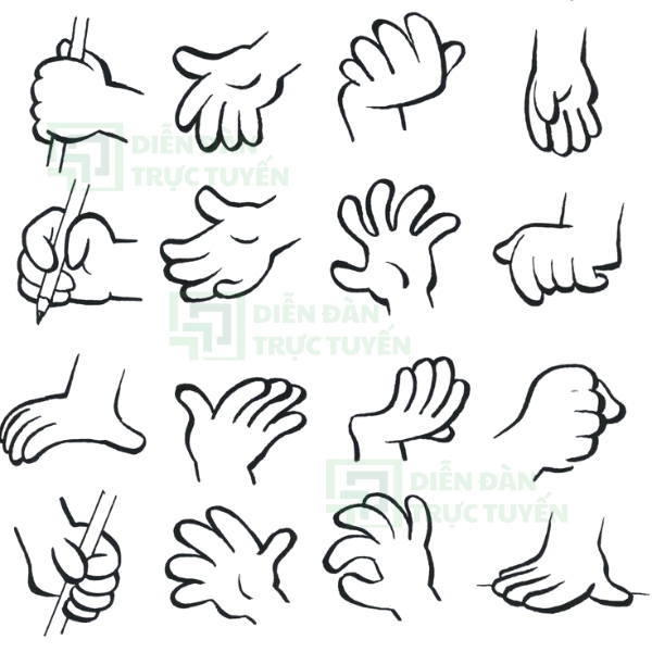 Mẫu Bàn Tay Vector Hoạt Động Tự Nhiên