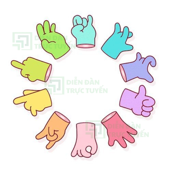 Mẫu Vector Bàn Tay Nhiều Màu Sắc