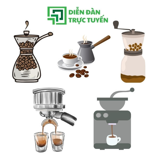 Mẫu Máy Pha Coffee Vector