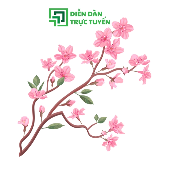 Mẫu Cành Hoa Đào Vector Nhẹ Nhàng