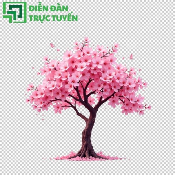 Cây đào vector miễn phí dùng cho thiết kế Tết